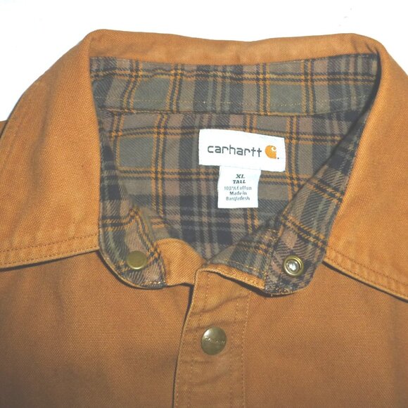 Carhartt S296 Flannel Lined Canvas Men's Shirt Jacket Size: Tall XL PLEASE READ - Picture 5 of 10